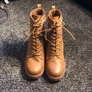 Brown heeled boots